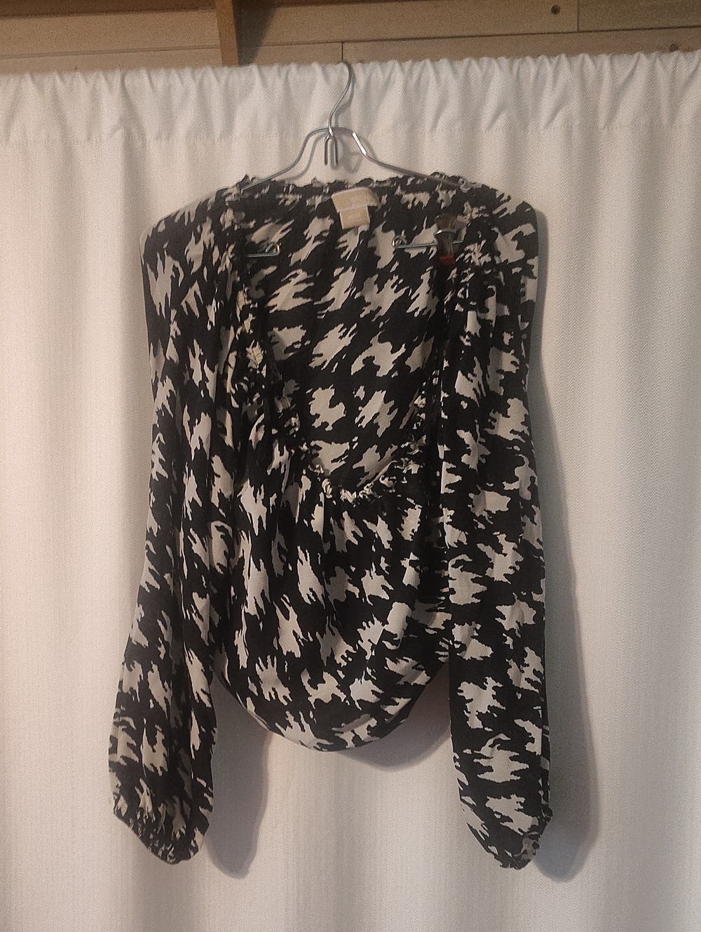 Michael Kors Black and White Printed Blouse